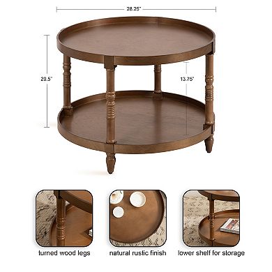 Bellport Round Wood Coffee Table 28x28
