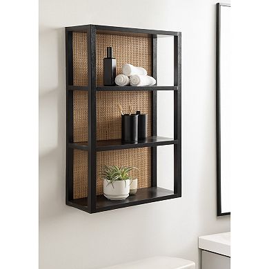 Ori Rattan/Wood Wall Shelf 19x30
