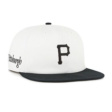 Men's '47 White/Black Pittsburgh Pirates Foundation Captain Snapback Hat