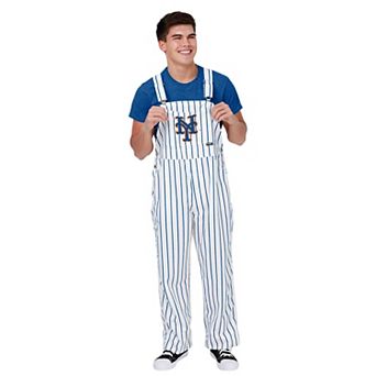 Men's�FOCO White New York Mets Pinstripe Bib Overalls