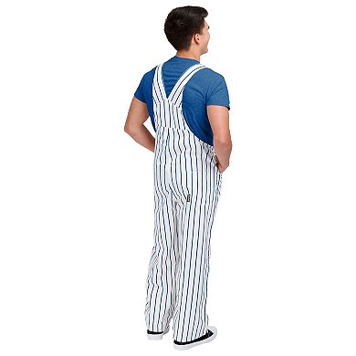 Men's FOCO White New York Mets Pinstripe Bib Overalls