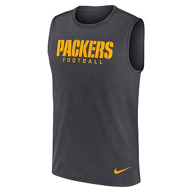 Men's Nike Gray Green Bay Packers Primetime Legend Performance Muscle Tank Top