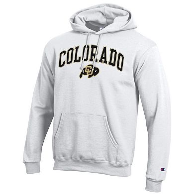 Men's Champion White Colorado Buffaloes Arch Over Logo Pullover Hoodie