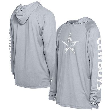 Men's�New Era Gray Dallas Cowboys Adventure Collection Raglan Long Sleeve Hoodie T-Shirt