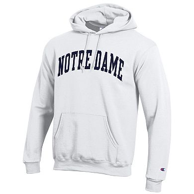Men's Champion White Notre Dame Fighting Irish Basic Arch Fleece Pullover Hoodie