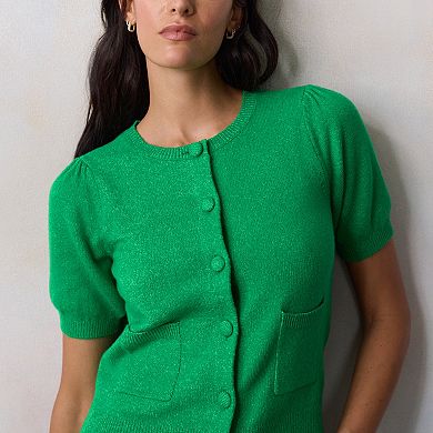 Petite LC Lauren Conrad Short Sleeve Cardigan