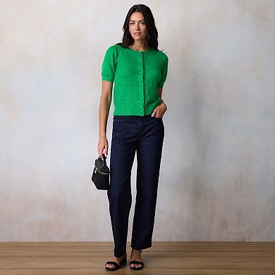 Petite LC Lauren Conrad Short Sleeve Cardigan