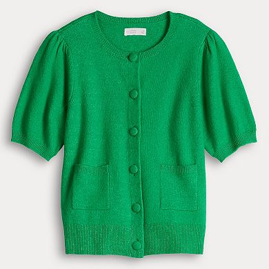 Petite LC Lauren Conrad Short Sleeve Cardigan