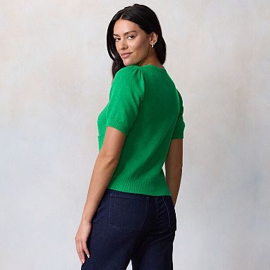 Petite LC Lauren Conrad Short Sleeve Cardigan