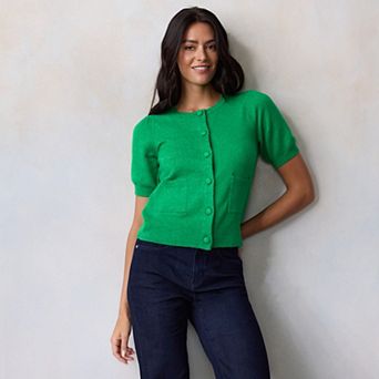 Petite LC Lauren Conrad Short Sleeve Cardigan