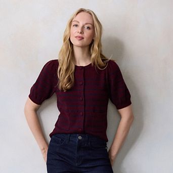 Petite LC Lauren Conrad Short Sleeve Cardigan