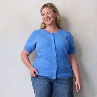 Plus Size LC Lauren Conrad Short Sleeve Cardigan