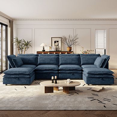 Merax Double-Layer Cushion Modern Large U-Shaped Modular Sofa