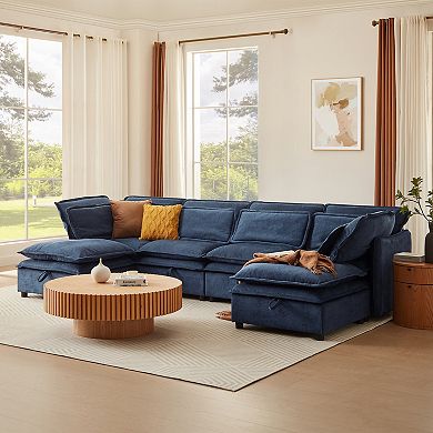 Merax Double-Layer Cushion Modern Large U-Shaped Modular Sofa