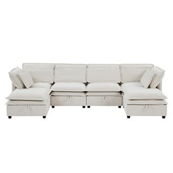 Merax Double-Layer Cushion Modern Large U-Shaped Modular Sofa