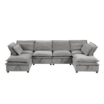 Merax Double-Layer Cushion Modern Large U-Shaped Modular Sofa