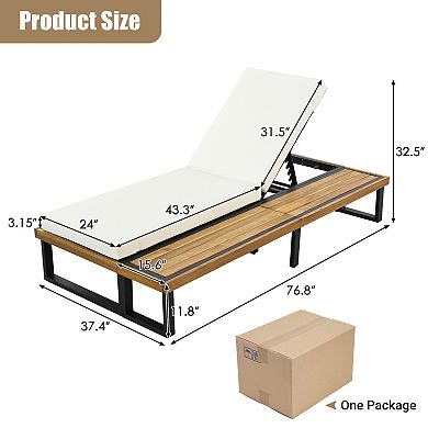 Merax Outdoor Chaise Lounge Chair Set of 2 with 5-Position Adjustable Backrest