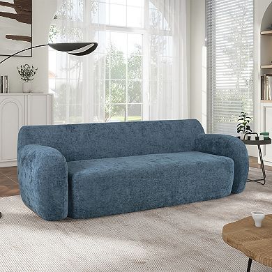 Merax 81.5" Minimalist Compression Sofa, Curved Design, 3-Seater Casual Sofa for Living Rooms