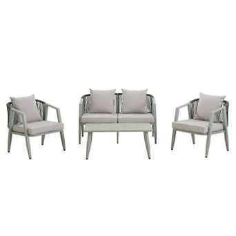 Merax Durable and Comfortable Outdoor Seating Set,Suitable for Patios, Lawns, and Poolsides