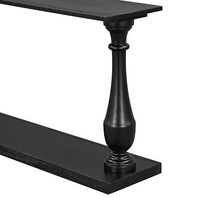 Merax Vintage Sofa Table Console Table with Luxurious Pine Veneer and Elegance Vase-Leg Design