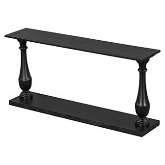 Merax Vintage Sofa Table Console Table with Luxurious Pine Veneer and Elegance Vase-Leg Design