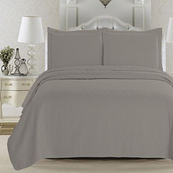 Madelinen® Herringbone Stitched Microfiber Quilt Set with Shams