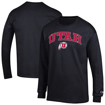 Men's Champion Black Utah Utes Arch Over Logo Long Sleeve T-Shirt