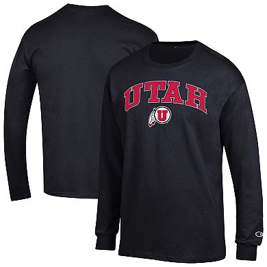 Men's Champion Black Utah Utes Arch Over Logo Long Sleeve T-Shirt