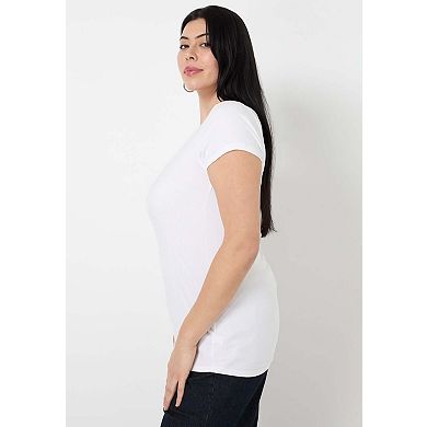June & Vie Women's Plus Size Ribbed Henley Top