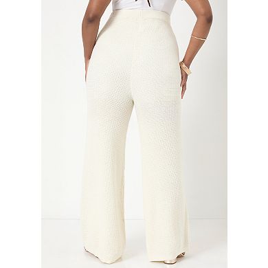 June + Vie Women's Plus Size Knitted Sweater Pants