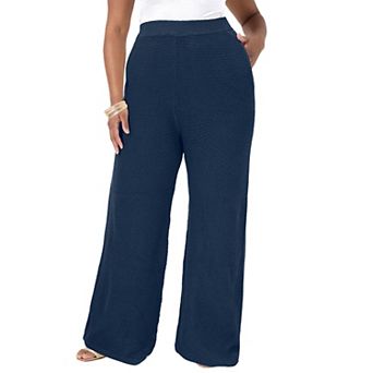 June + Vie Women's Plus Size Knitted Sweater Pants