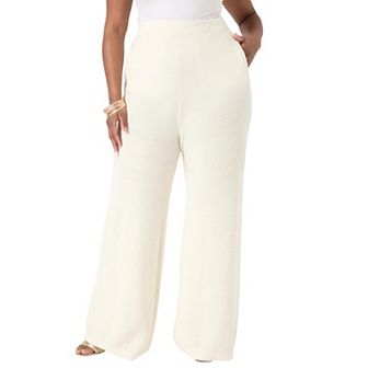 June + Vie Women's Plus Size Knitted Sweater Pants