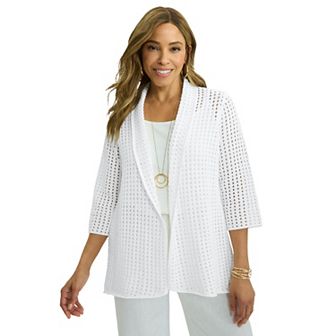 Jessica London Women's Plus Size Crochet Cardigan