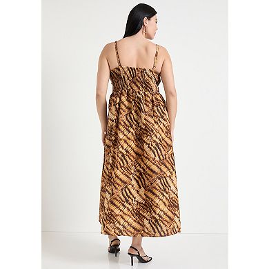 June + Vie Women's Plus Size Bow-Detailed Midi Dress
