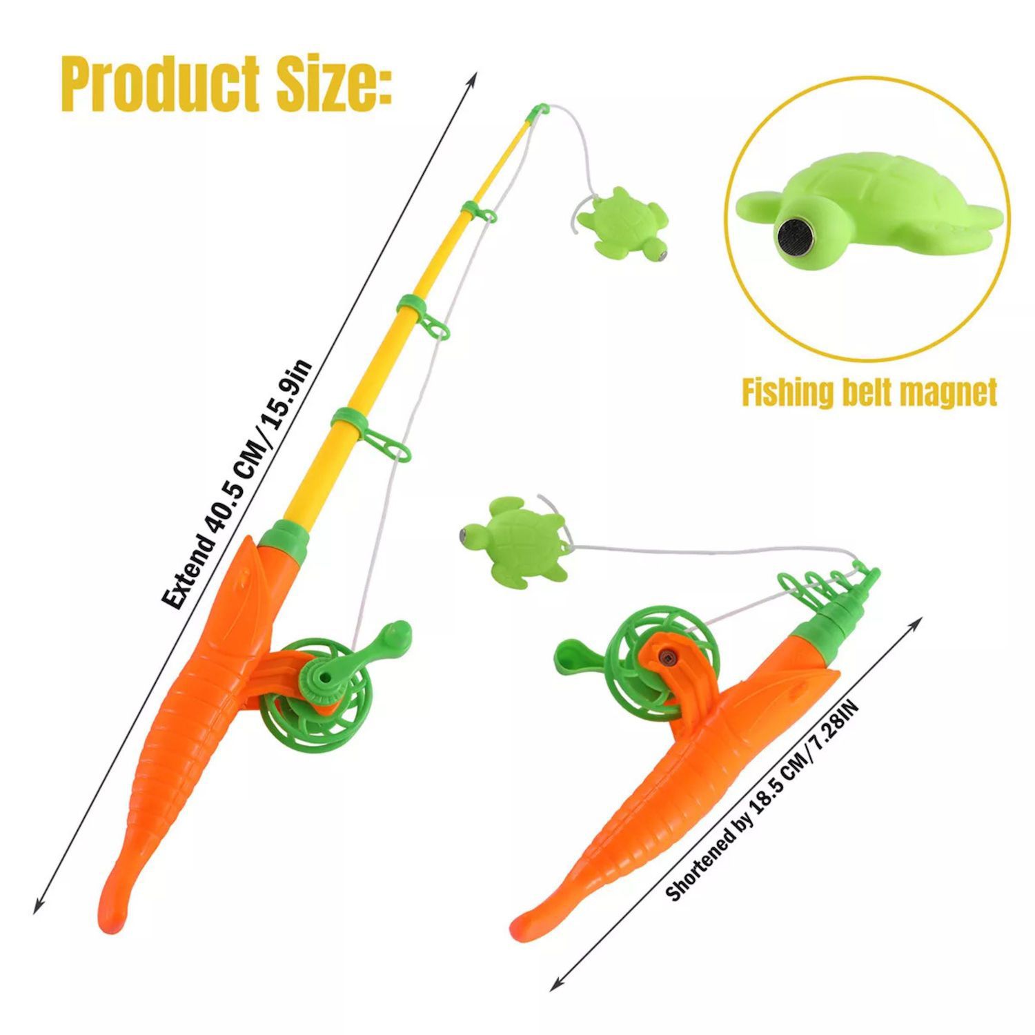 7PCS Set Kids Fishing Rod Toy Catch Fish Hook Pull Fun Learning Play B1X0 J9Y9 E - Foto 4