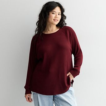 Juniors' Plus Size SO® Cozy Ribbed Crew Pullover