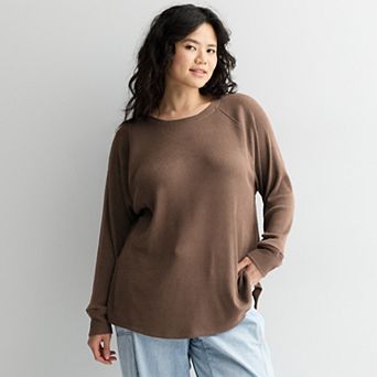 Juniors' Plus Size SO® Cozy Ribbed Crew Pullover