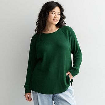 Juniors' Plus Size SO® Cozy Ribbed Crew Pullover