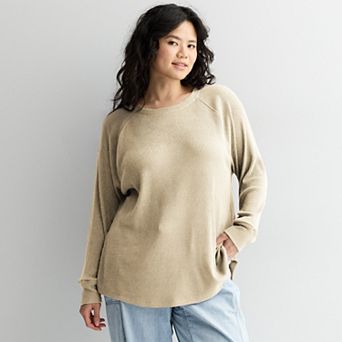 Juniors' Plus Size SO® Cozy Ribbed Crew Pullover