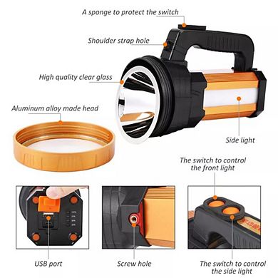 Rechargeable Ultra Bright LED Searchlight Zoom Spotlight Flashlight