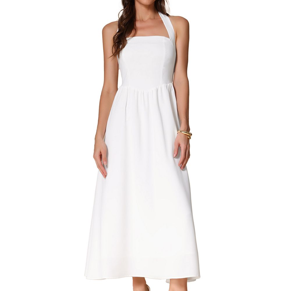 ワンピース FOLKS THE LABEL Square Neck Maxi Dress Compact Stretch Viscose Tailored Square Neck Maxi Dress