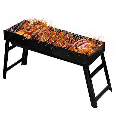 Portable Wide Charcoal Grill Foldable