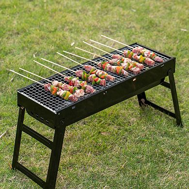 Portable Wide Charcoal Grill Foldable