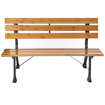 Park Bench with Backrest for 2 Persons