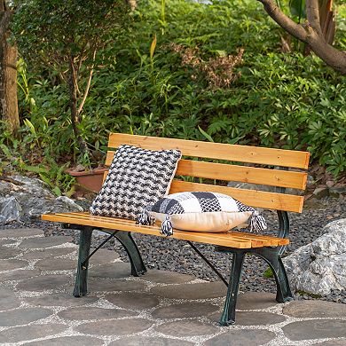 Park Bench with Backrest for 2 Persons