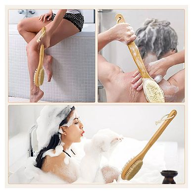 Long Handle Bath Brush Double Sided Back Scrubber 15.7"