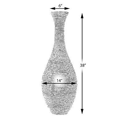 Set of 2 Tall Rattan Floor Vase