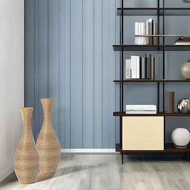 Set of 2 Tall Rattan Floor Vase