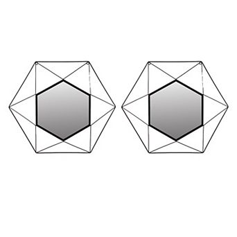 Set of 2 Star Shaped Wall Mounted Mirror