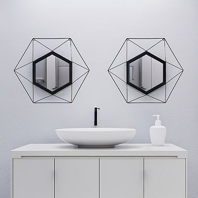 Set of 2 Star Shaped Wall Mounted Mirror